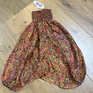 Guru NWT 100% Silk Harem Pants Handmade Paisley Print Infant Large (18M-2T)